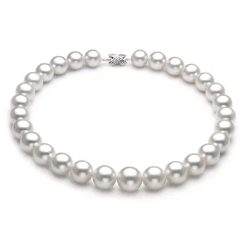 14-17mm AAA Quality South Sea Cultured Pearl Necklace in White
