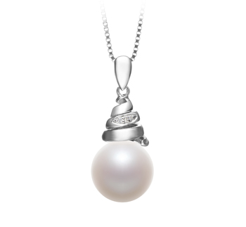 10-11mm AAAA Quality Freshwater Cultured Pearl Pendant in Romola White