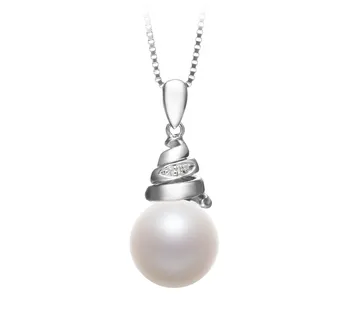 10-11mm AAAA Quality Freshwater Cultured Pearl Pendant in Romola White 10-11mm AAAA Quality Freshwater Cultured Pearl Pendant in Romola White
