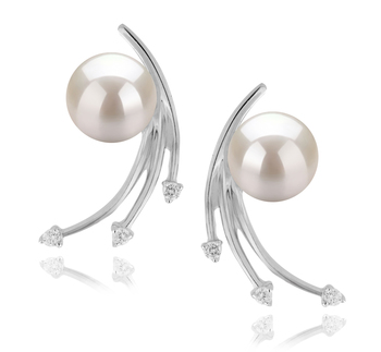 Rosie White 6-7mm AA Quality Japanese Akoya 925 Sterling Silver Cultured Pearl Earring Pair