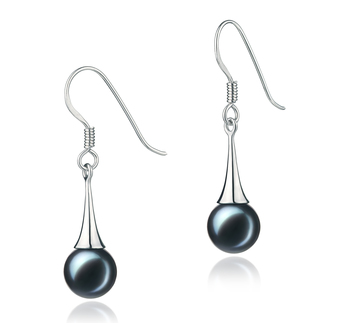 Sandra Black 7-8mm AA Quality Japanese Akoya 925 Sterling Silver Cultured Pearl Earring Pair