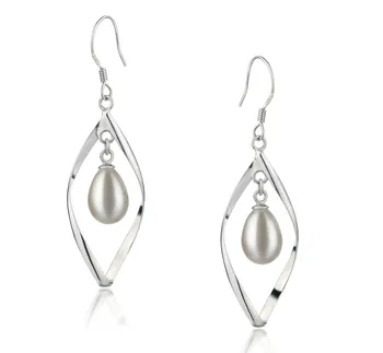 7-8mm AA - Drop Quality Freshwater Cultured Pearl Earring Pair in Sandy White