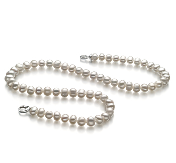 Sinead White 8-9mm A Quality Freshwater 925 Sterling Silver Cultured Pearl Necklace
