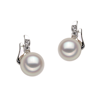 Sydney White 6-7mm AA Quality Japanese Akoya 925 Sterling Silver Cultured Pearl Earring Pair