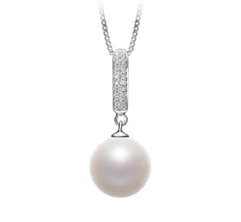 10-11mm AAAA Quality Freshwater Cultured Pearl Pendant in Talitha White