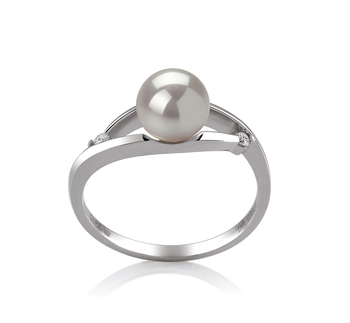 6-7mm AA Quality Japanese Akoya Cultured Pearl Ring in Tanya White