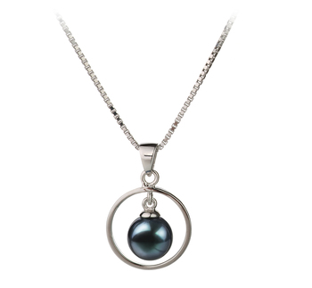 Trinity Black 6-7mm AA Quality Japanese Akoya 925 Sterling Silver Cultured Pearl Pendant