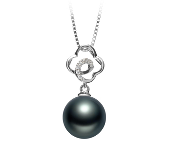 10-11mm AAA Quality Tahitian Cultured Pearl Pendant in Yael Black